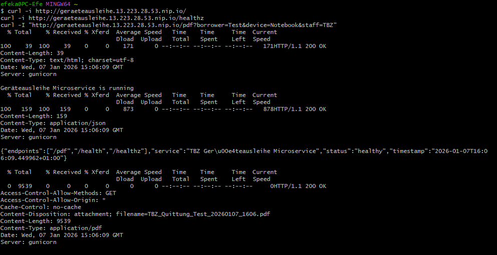 Curl Commands Endpoints
